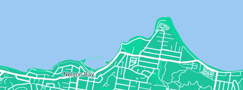 Map showing the location of Flux Systems in Nelson Bay, NSW 2315