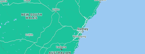 Map showing the location of Raw Roofing in New South Wales