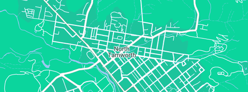 Map showing the location of Oxley Bowling Club in North Tamworth, NSW 2340