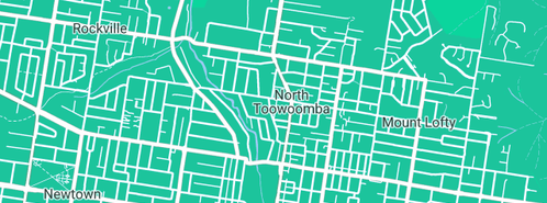 Map showing the location of Arteology in North Toowoomba, QLD 4350
