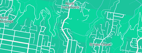 Map showing the location of Huon Park in North Turramurra, NSW 2074