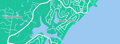 Map showing the location of Lake Shore Graphic in North Avoca, NSW 2260