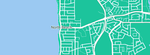 Map showing the location of Fire Retartants W.A. in North Beach, WA 6020
