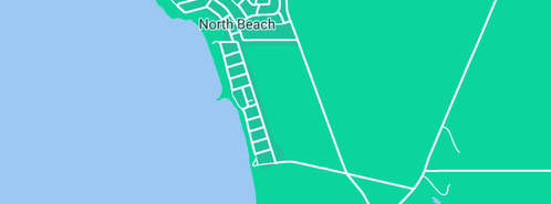 Map showing the location of Copper Coast Marine & Tackle in North Beach, SA 5556
