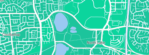 Map showing the location of Lakes Beeliar Podiatry in North Lake, WA 6163