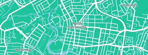 Map showing the location of TJC Electrics PTY LTD in North Parramatta, NSW 2151