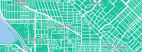 Map showing the location of Starfish Lane in North Perth, WA 6006
