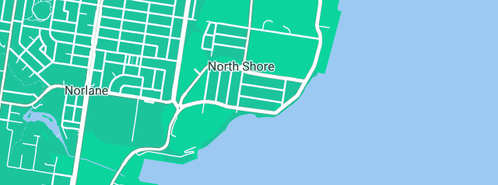 Map showing the location of Fibrework in North Shore, VIC 3214