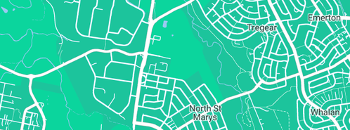 Map showing the location of Al-Rida Community Welfare Association in North St Marys, NSW 2760