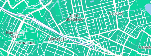 Map showing the location of Freedom Building Construction in North Strathfield, NSW 2137