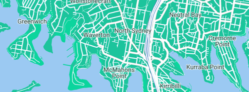 Map showing the location of Essilor Australia - Corporate Office in North Sydney, NSW 2060
