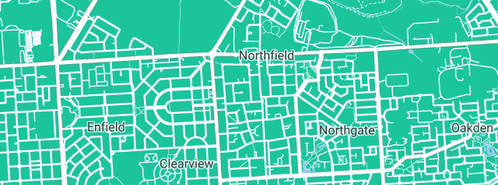 Map showing the location of Reliable Fencing in Northfield, SA 5085