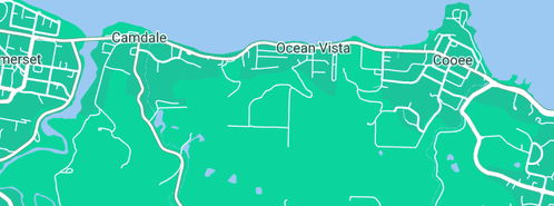 Map showing the location of Samec Sam in Ocean Vista, TAS 7320