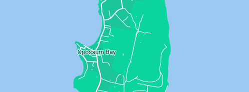 Map showing the location of David Lodge Rigging Services in Opossum Bay, TAS 7023