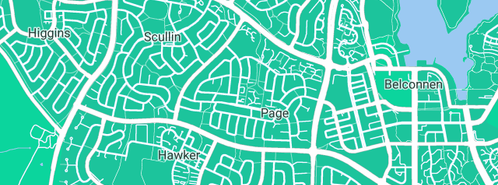 Map showing the location of House Cleaning Belconnen in Page, ACT 2614