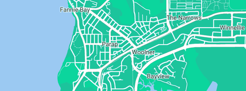 Map showing the location of Jarrett Lawrie Conveyancing in Parap, NT 820