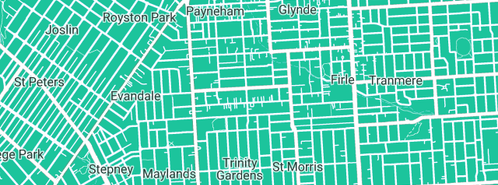 Map showing the location of Australian Nursing Services in Payneham South, SA 5070