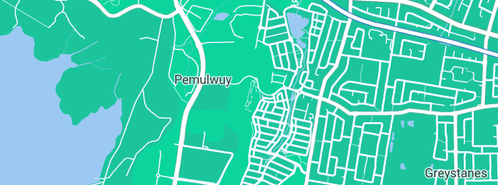 Map showing the location of Aucars in Pemulwuy, NSW 2145