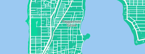 Map showing the location of Cottesloe Peppermint Grove & Mosman Park Library in Peppermint Grove, WA 6011