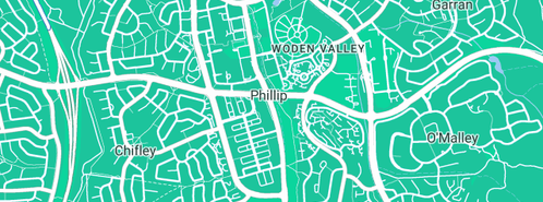 Map showing the location of Prostyle Bathrooms in Phillip, ACT 2606
