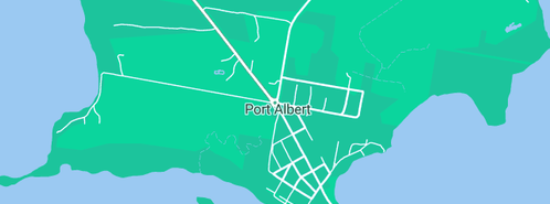 Map showing the location of Port Albert Maritime Museum in Port Albert, VIC 3971
