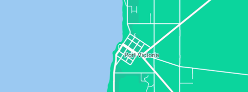 Map showing the location of Minlaton Warooka Transport in Port Victoria, SA 5573