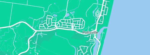 Map showing the location of YBBS in Pottsville, NSW 2489
