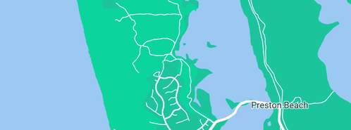 Map showing the location of Fan Fencing in Preston Beach, WA 6215