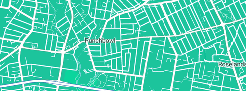 Map showing the location of 2M Specialists in Punchbowl, NSW 2196