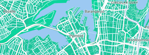 Map showing the location of Cybertrust Australia Pty Ltd in Pyrmont, NSW 2009