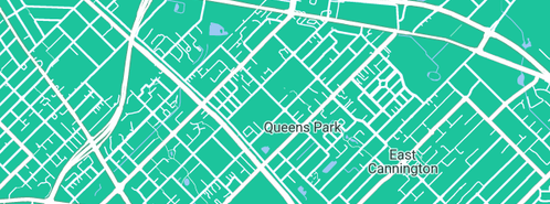 Map showing the location of Danspace in Queens Park, WA 6107