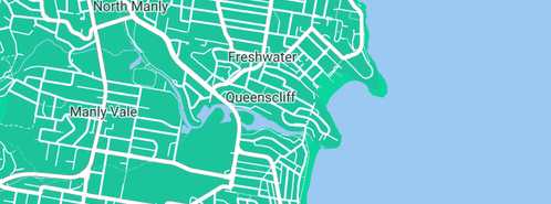 Map showing the location of Abundant Landscapes in Queenscliff, NSW 2096
