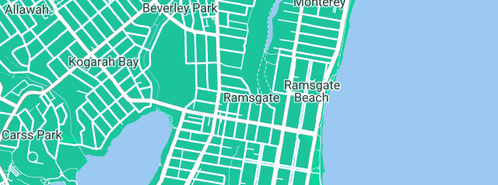 Map showing the location of Boncom Electrical Pty Ltd in Ramsgate, NSW 2217
