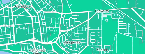 Map showing the location of UNITS GERALDTON in Rangeway, WA 6530