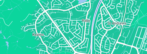 Map showing the location of Roof Repairs Bankstown in Raby, NSW 2566