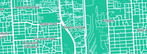 Map showing the location of Regency Oval in Regency Park, SA 5010