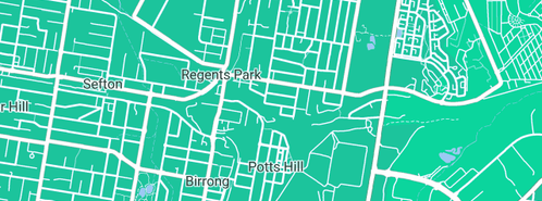 Map showing the location of Mailroom Express Pty Ltd in Regents Park, NSW 2143