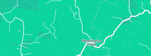 Map showing the location of Riverbend BYRON Hinterland Retreat in Repentance Creek, NSW 2480