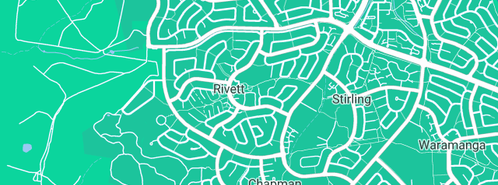 Map showing the location of Working From Home in Rivett, ACT 2611