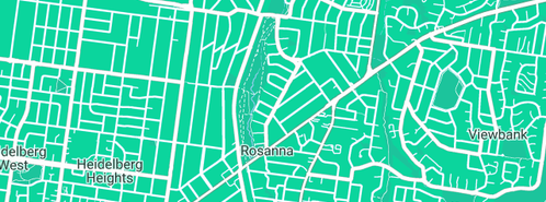 Map showing the location of Rosanna Heating and Cooling in Rosanna, VIC 3084