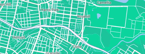 Map showing the location of AWA in Rosehill, NSW 2142