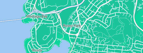 Map showing the location of Accru Hobart in Rosny Park, TAS 7018