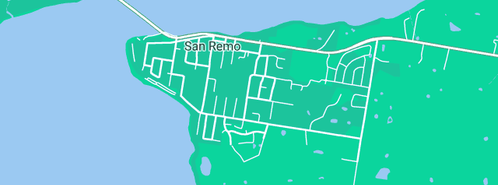 Map showing the location of Island Energy in San Remo, VIC 3925