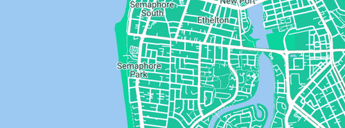 Map showing the location of Beachway Hair Stylists in Semaphore Park, SA 5019