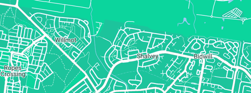 Map showing the location of Megasys Software in Shalvey, NSW 2770