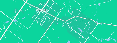Map showing the location of Treloar Transport in Sheffield, TAS 7306