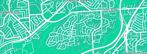 Map showing the location of Goodstart Early Learning Sheidow Park - Young Street in Sheidow Park, SA 5158
