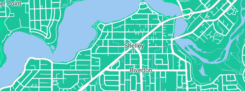 Map showing the location of WDF Ceiling & Wall Renovation in Shelley, WA 6148