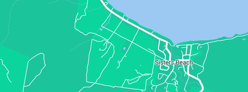 Map showing the location of Adam Garrad Plastering in Sisters Beach, TAS 7321