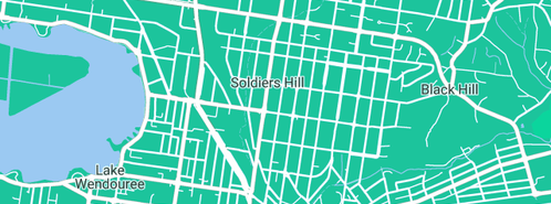 Map showing the location of Make Art School in Soldiers Hill, VIC 3350